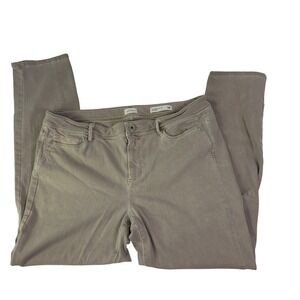 J. Jill Authentic Fit Slim Ankle Jeans Women's 14 Taupe Grey Mid Rise Stretch